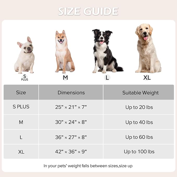 JOEJOY Medium Dog Bed Medium Size Dog, Rectangle Washable Orthopedic Pet Bed with Removable Zipper Cover, Cute Soft Calming Puppy Pet Bed with Jacquard Shaggy Plush & Non Skid Bottom - Image 6