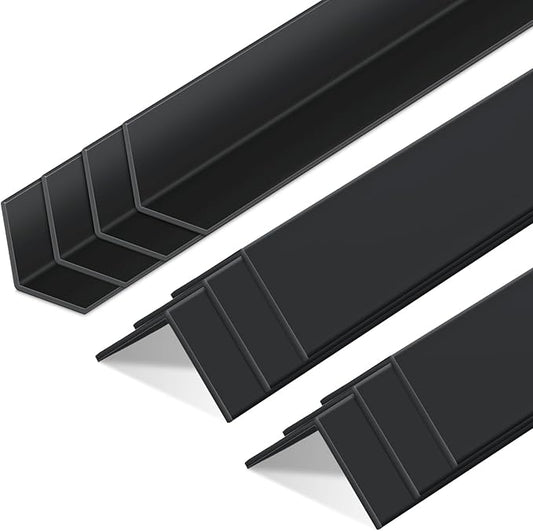 Sasylvia 10 Pcs Wall Corner Protector Guards, Avoid Scratching Scuffs, 1-1/8 x 36 Inches Vinyl Corner Trim Molding, Ease Install & Cleaning for Door Countertop Furniture Cabinet Protection, Black by Sasylvia