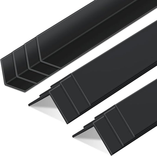 Sasylvia 10 Pcs Wall Corner Protector Guards, 1-1/2 x 48 Inches Avoid Scratching Scuffs, Black Vinyl Corner Trim Molding, Ease Install & Cleaning for Door Countertop Furniture Cabinet Protection by Sasylvia