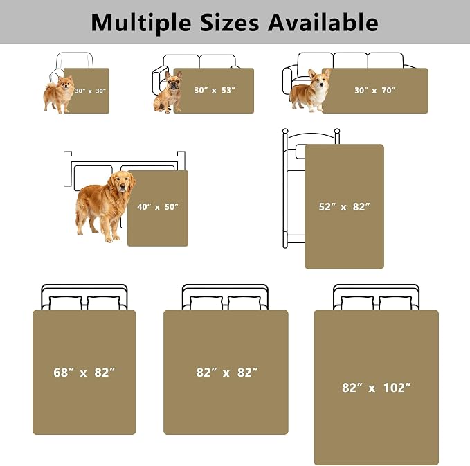 Waterproof Couch Cover for Dogs - Washable Pets Furniture Protector | TPU Leak-Proof Liner, Lightweight & Reversible, Fits Chair, Sofa, Bed, 30" x 30" , Sand/Cream - Image 7