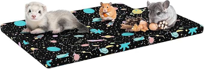 YKD Ferret Cage Liners for Ferret Nation & Critter Nation Cages | Waterproof Chinchilla Cage Accessories, Washable Bedding, for Ferrets, Chinchillas, Rats (Black, Top Pan Liner) by YKD