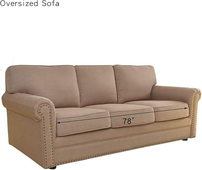 Easy-Going Stretch Jacquard Couch Cover, 1-Piece Soft Sofa Cover, Sofa Slipcover with Anti-Slip Foams, Washable Furniture Protector for Kids, Pets (Oversized Sofa, Dark Gray) - Image 6