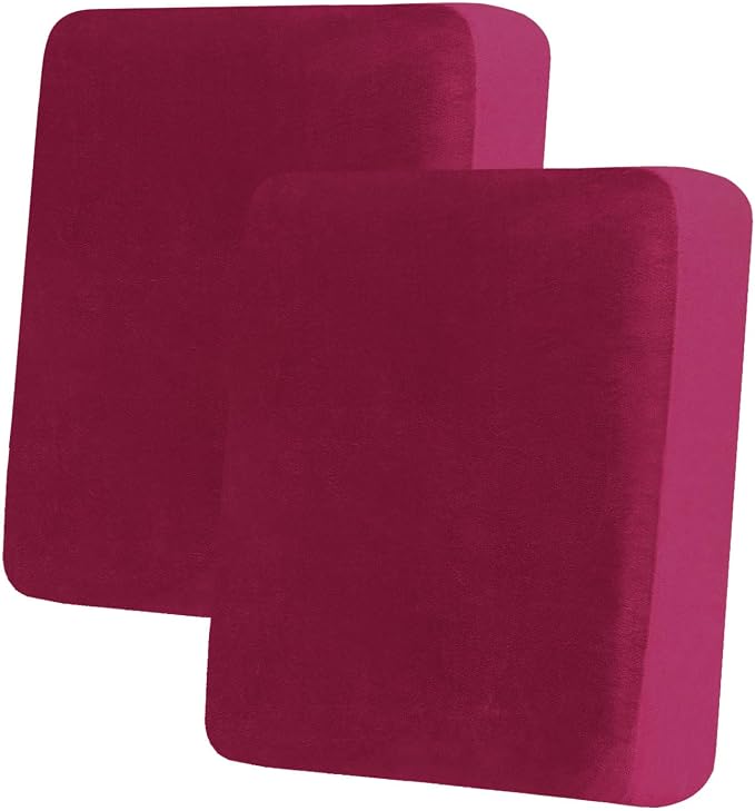 hyha Velvet Couch Cushion Covers, Sofa Covers for 2 Cushion Couch Washable | Soft Plush Sofa Slipcover, Elastic Bottom, Non-Slip Wear Resistant Furniture Protector, Ideal For Pets & Kids, 2 Pcs by hyha