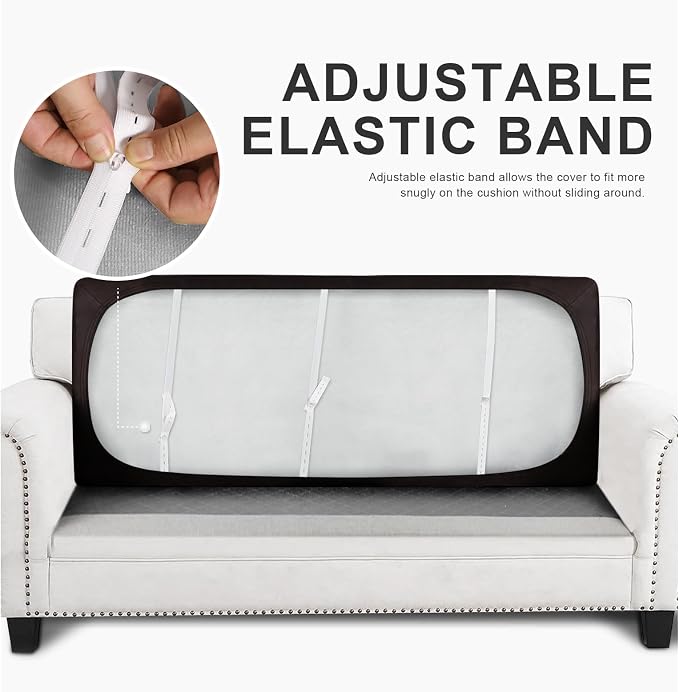 molasofa Leather Look Couch Cushion Covers, Stretch Sofa Cushion Covers for Sectional Armchair Loveseat Protector,Replacement Seat Cushion Slipcovers, Machine Washable (1 Cushion Sofa, Chocolate) - Image 4
