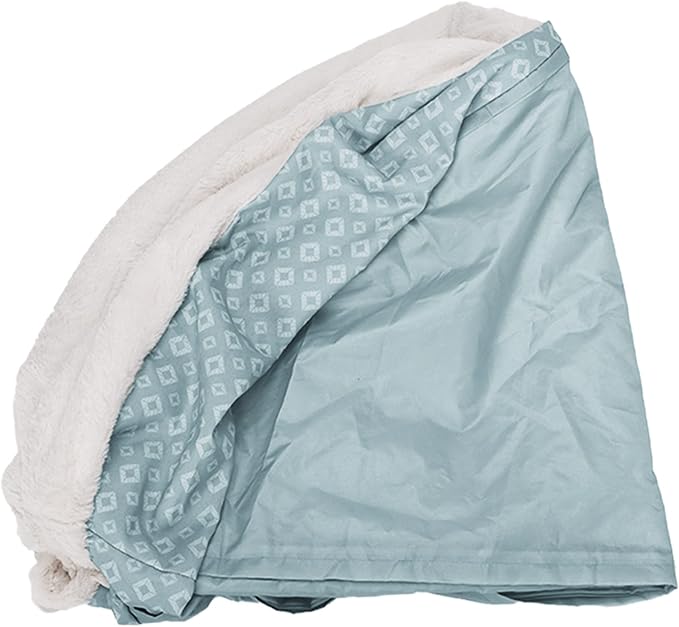 Furhaven Replacement Donut Dog Bed Cover Plush & Diamond Print Calming Cuddler, Machine Washable - Aqua, Medium by FurHaven