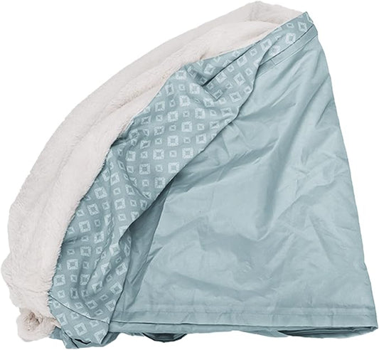 Furhaven Replacement Donut Dog Bed Cover Plush & Diamond Print Calming Cuddler, Machine Washable - Aqua, Large by FurHaven