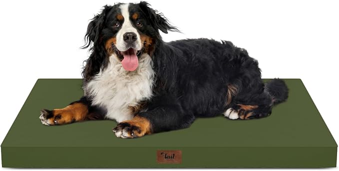 Outdoor Extra Large Dog Bed XXL for Giant Breed Dogs | Egg Crate Orthopedic Foam, Fits 48x30 Crates, TPU Waterproof Layer, Machine Washable 1680D Oxford Cover, Up to 110 lbs by TailStories