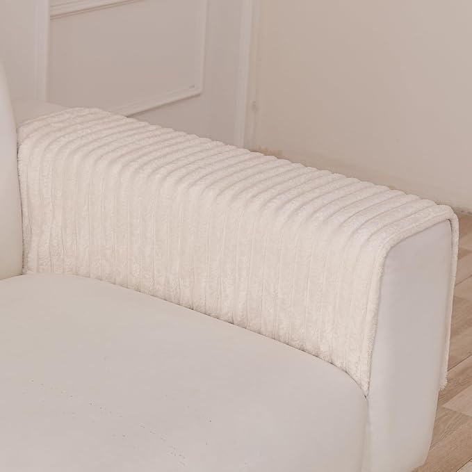 Waterproof Couch Cover for Dogs, Sofa Covers Washable & Non-Slip, Soft Dog Bed Blanket Protector for Sectional, Loveseat, Living Room Furniture (Creamy White, 23.62"x 23.62" 2 Pack) by KELUINA