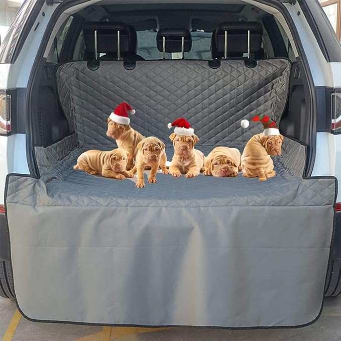 SUV Cargo Liner for Dogs Waterproof Nonslip Car Pet Seat Covers Back Seat with Bumper Flap Protector Washable Boot Cover Mats for Cars SUVs Vans Trucks (Grey) by Unknown