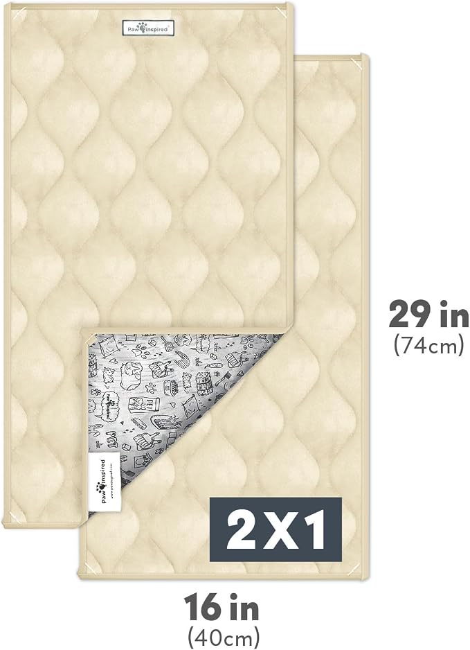 Paw Inspired Guinea Pig Cage Liners | Washable Fleece Bedding, Waterproof Bottom | Super Absorbent Pee Pad or Pet Bed Mat for Guinea Pigs, Ferrets, Rabbits, Hamsters, Small Animals (C&C 2x1, Tan) - Image 4