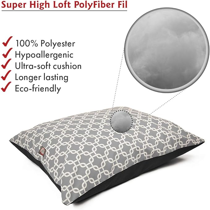 Majestic Pet Rectangle Medium Dog Bed - Non-Slip Washable Crate Kennel Pillow for Sleeping - 35 x 28 Inch for Medium Breeds - Links Gray - Image 3
