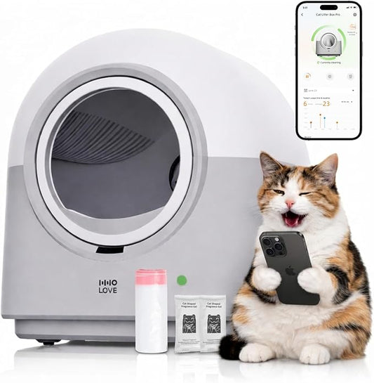 HHOLOVE Self Cleaning Litter Box Automatic with Safety Sensors, Odor Control, Real-Time Health & Weight Monitor, Ultra-Quiet, 60L Large Capacity for Multiple Cats, 2026 Version by HHOLOVE