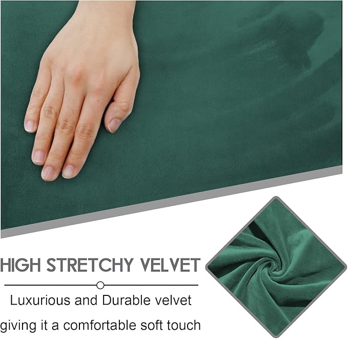 ULTICOR Velvet 8-Pieces Recliner Sofa Covers Stretch Reclining Couch Covers for 3 Cushion Reclining Sofa Slipcovers Furniture Covers Thick Soft Washable (3 Seater Recliner Cover, Retro Green) - Image 3