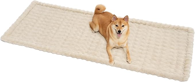Couch Covers for Dogs, Non-Slip Sofa Cover 27.6"×82.7" Khaki | 300gsm Thick Quilted Padding, Faux Rabbit Fur, Machine Washable, for 3-Cushion/3-Seater/L-Shaped Couch by FUNNYFUZZY