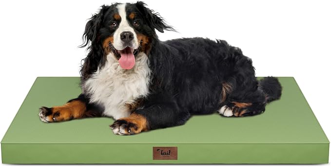 Outdoor Extra Large Dog Bed XXL for Giant Breed Dogs | Egg Crate Orthopedic Foam, Fits 48x30 Crates, TPU Waterproof Layer, Machine Washable 1680D Oxford Cover, Up to 110 lbs by TailStories