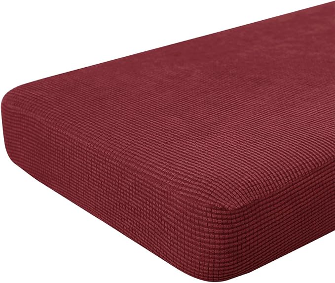 Hokway Couch Cushion Covers Christmas Wine Red Stretch Cushion Covers Sofa Seat Cushion Slipcover Cushion Protector(Wine, Large) by Hokway