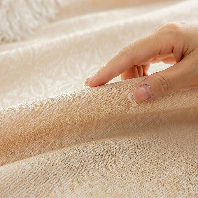 ROOMLIFE Boho Beige Couch Cover for Dogs, Washable Non Slip Furniture Protector Couch Sofa Covers for 3 Cushion Couch, Soft Breathable Sofa Slipcovers Couch Cover Throw Blanket with Tassels71''X150'' - Image 8