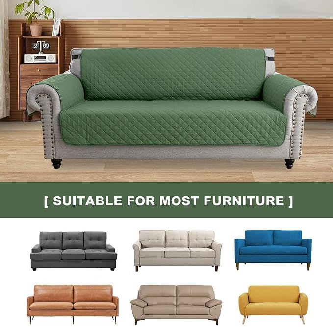 TOPCHANCES Sofa Slipcover L Shape 3pcs Reversible Sofa Cover Sectional Couch Cover 3 Seater Chaise Slip Cover with Elastic Straps for Kids Dogs Cats Pet Furniture Protector Cover - Image 2