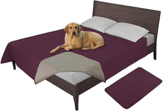 Easy-Going 100% Waterproof Dog Bed Cover, Non-Slip Pet Blanket for Furniture, Washable Couch Cover, Repleasement Sofa Cover (120X82 in,Wine) by Easy-Going