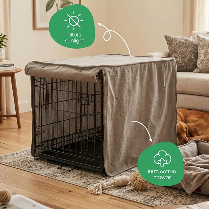 Molly Mutt Jupiter Dog Crate Cover, GOTS-Certified 100% Organic Cotton Canvas Cover for Dog or Puppy Kennel and Cage, Washable, Free of Harmful Chemicals, X-Large, Fits 42"x28"x31" Crate - Image 4