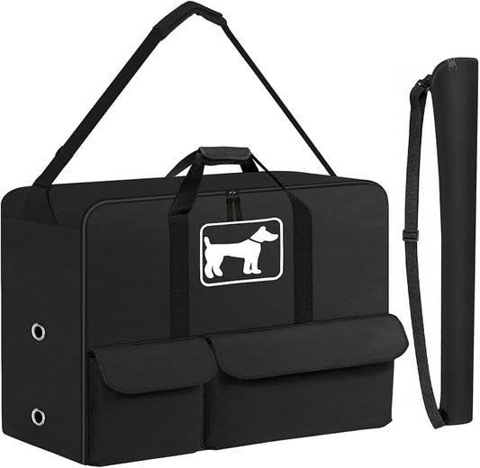 SIRUITON 600D Dog Playpen Storage Bag Fits 40" H 8 Panels & 9 Stakes | Dog Fence Travel Bag Suitable for Foldable Exercise Pet Playpen with Reinforced Double Handles. by SIRUITON