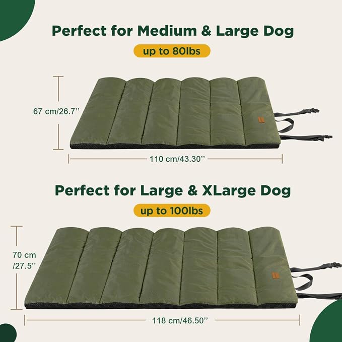 Gimars Upgraded Thickened Travel Dog Bed with Waterproof Film, Easy to Roll Up with Buckle, Large Outdoor Pet Bed for Medium & Large Dog, Portable, Washable Bed Mat for Camping,Traveling - Image 7