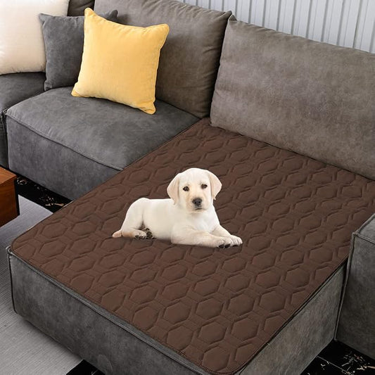 Tcksstex Waterproof and Anti-Slip Dog Bed Cover and Pet Blanket Sofa Pet Bed Mat car Incontinence Mattress Protectors Furniture Couch Cover for Most Cats Dogs, Pets（40x50-Chocolate） by TcksstexFauxFurDogBedCover