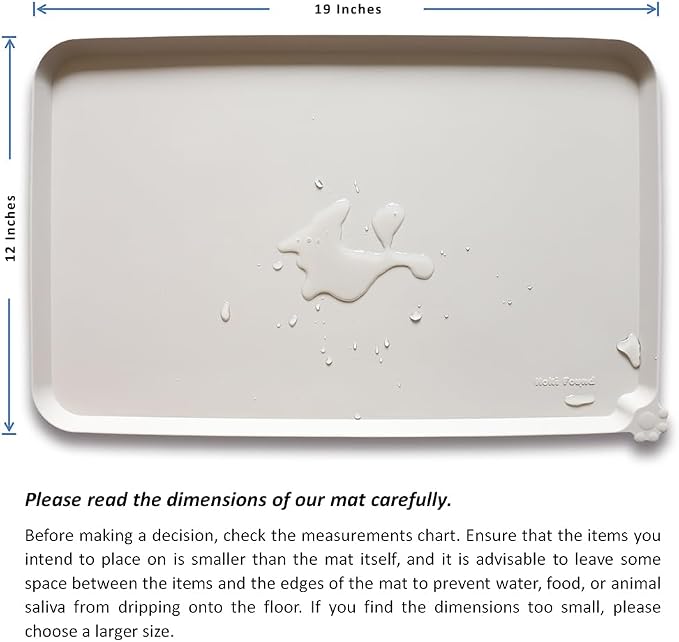 Hoki Found Silicone Pet Food Tray - High-Lips Dog Cat Bowl Mats - Waterproof Dog Cat Food Mats - Colors: Cream Brown - Image 5