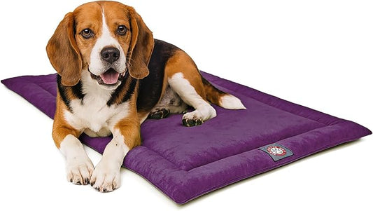 Majestic Pet Orthopedic Memory Foam Dog Crate Mat - Plush Pet Bed Pad for Crates & Kennels | USA Crafted | 36"x23" Villa Aubergine by MajesticPet