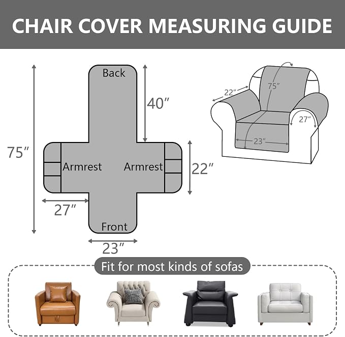 100% Waterproof Quilted Couch Cover,Straps&Pockets,23" Chocolate | Washable sofa cover, pet-friendly, scratch-resistant furniture protector, quilted sofa cover, reversible, non-slip backing. - Image 2