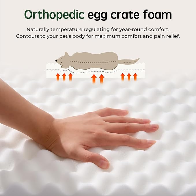 BALANCE XL Dog Beds, Orthopedic Dog Bed with Egg Crate Foam, Waterproof Dogs Bed with Removable and Washable Cover, Extra Large Dogs Bed up to 90lbs - Image 4