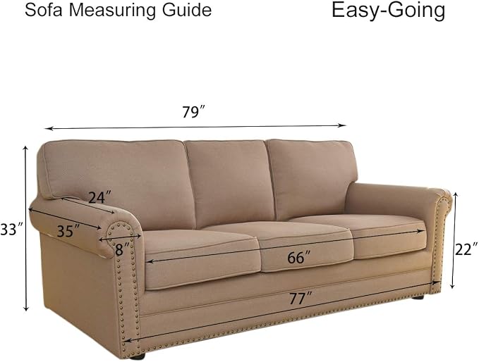 Easy-Going Stretch Couch Covers for Sofa Washable Large Black | 1-Piece Sofa Covers for 3 Cushion Couch Furniture Protector Couch Slipcover Soft with Bottom for Kids Pets - Image 6