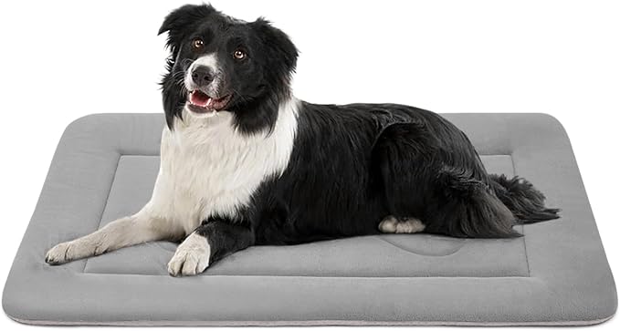 Dog Bed, 36 in Non-Slip Mattress, Soft Fleece Plush Material, Washable, for Medium/Large Dogs, Cat Bed Kennel Pad, Clay Gray by JoicyCoDogBeds