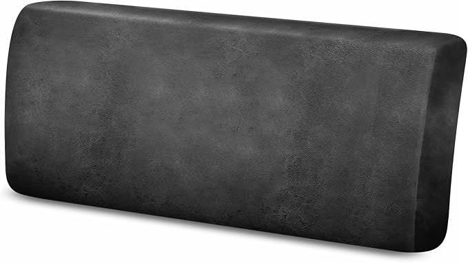 molasofa Leather Look Couch Cushion Covers, Stretch Sofa Cushion Covers for Sectional Armchair Loveseat Protector,Replacement Seat Cushion Slipcovers, Machine Washable (1 Cushion Sofa, Dark Grey) by Molasofa