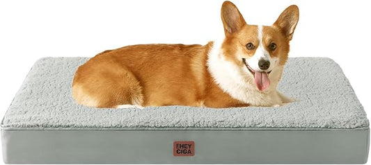 EHEYCIGA Orthopedic Dog Bed Large with Removable Washable Cover, 35x23 | Egg Crate Foam Support, Durable Oxford fabric, Non-Slip Bottom, Machine Washable, Soft Waterproof Plush Pet Bed Mat For Crate by EHEYCIGA