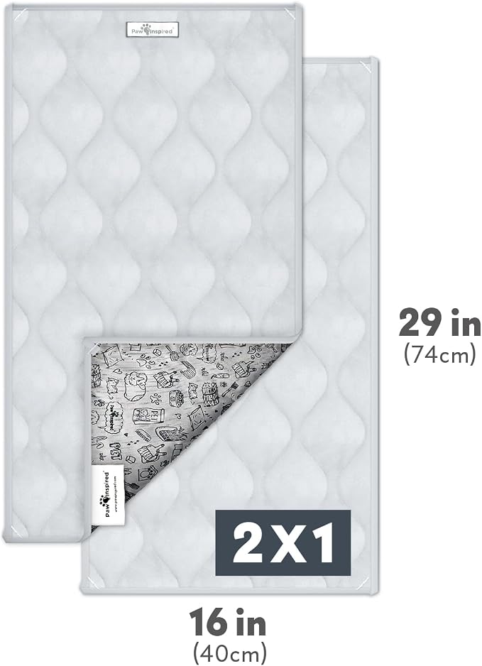 Paw Inspired Washable Fleece Guinea Pig Cage Liners, C&C 2x1, Light Gray | Super Absorbent Pee Pad, Bedding, Waterproof Bottom, Pet Bed Mat for Guinea Pigs, Ferrets, Rabbits, Hamsters, Small Animals - Image 4