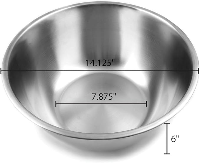 Fox Run Stainless Steel Mixing Bowl, 10.75 Quart Capacity Large Metal Bowl | Prep, Mix & Serve | Large 10.75 Quart Capacity | Durable Stainless Steel | Dishwasher Safe | Smudge & Scratch Resistant Bowl - Image 3