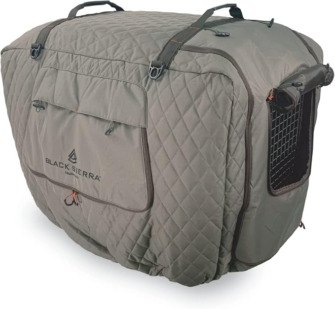 Black Sierra 41” Insulated XL Dog Kennel Cover – Ventilated, Weather‑Resistant Crate Cover with Carry Handles, Perfect for Duck Hunting, Cold‑Weather Transport, Camping & Travel by BlackSierraEquipment