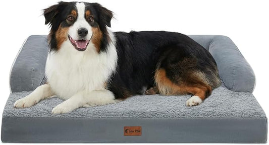 Waterproof Orthopedic Dog Bed for Medium Dogs, 35x22in, Grey | Orthopedic Foam Relieves Joint Pressure, Bolsters Supports Head And Neck, Washable Cover, Non-Slip Bottom by CasaPaw