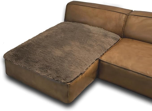 Dogs/Cats Bed Mats, Dog Pad Washable Removable Couch Cover with Anti-Slip Back, Plush Long Fur Mat, Perfect for Small, Medium and Large Dogs.(Brown, 40"x50") by SNUGGLESINTO