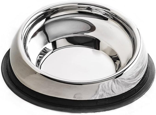 Enhanced Pet Bowl – Slanted Stainless Steel Dog Bowl for Flat-Faced Breeds Like Bulldogs, Pugs, Frenchies – Raised Back, No-Spill, Reduces Gas & Mess – Large Size, Non-Slip, Food-Grade by EnhancedPetProducts%C2%AE