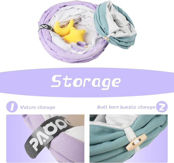 Cat Tunnel, Large Indoor Durable Collapsible Interactive Cat Tube with Peek-A-Boo Hole, Hanging Toys, and Crinkly Paper Lining - Cute Tunnel for Cats, Kittens, Puppies & Rabbits, Purple - Image 7