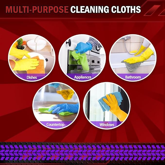 AIDEA Microfiber Cleaning Cloth 5 Pack, Microfiber Towels for Cars, Soft & Absorbent Cleaning Rags, Premium Lint Free Shop Towels for House, Kitchen, Car, 12inx16in - Image 7
