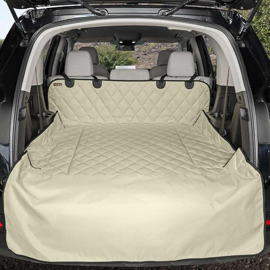 4Knines SUV Cargo Liner for Dogs – Dog Trunk Cover – Heavy-Duty, Waterproof Pet Seat Protector – Durable Cargo Liners for Dogs – USA-Based Company - Extra Large (Tan) by 4Knines