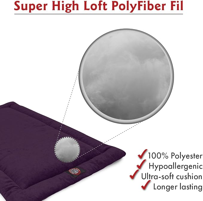 Majestic Pet Dog Crate Mat - Machine Washable Soft Plush Pet Bed Pad for Crates & Kennels | USA Crafted | 24"x18" Villa Aubergine - Image 5
