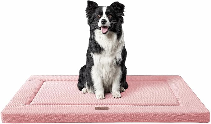 Dog Bed for Crate, Small Dog Crate Beds, Washable Pet Bed Mat Kennel Pad | 30" Medium Pet Beds Mat W/ Soft Wavy Plush Comfortable Anti-Slip Sleeping Mattress for Dogs & Cats,Pink by WESTERNHOME