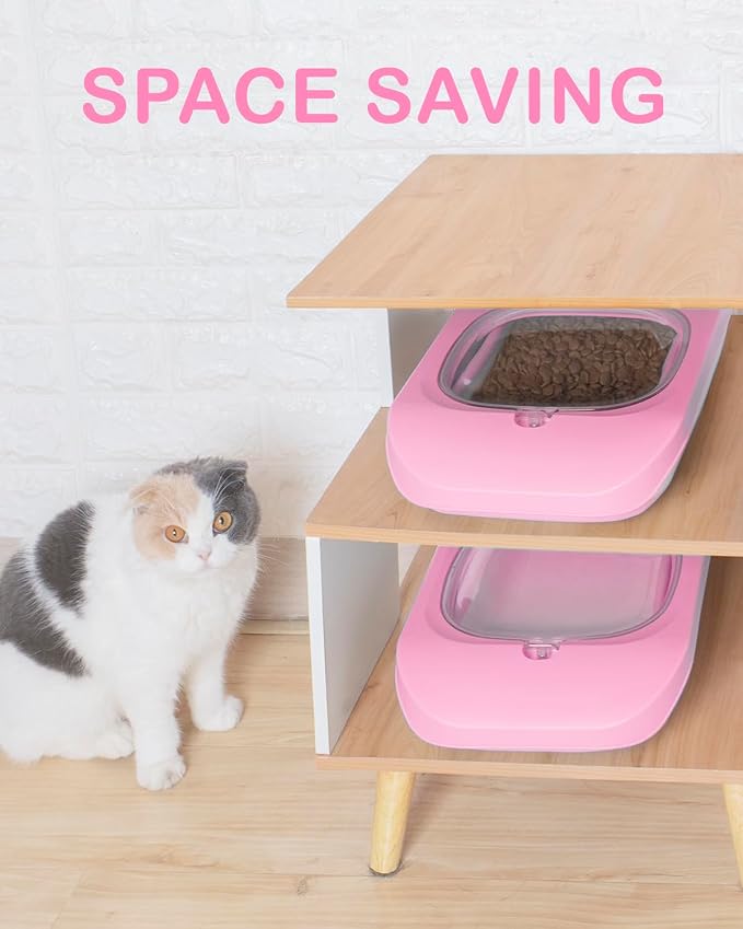 10-13 Lbs Airtight Dog Food Storage Container,Collapsible Pet Food Storage | Dog Food Container with Double Airtight Seal,Cat Food Container Dry Food Fresh,Space Saving,Pest/Mouse-proof,Scoop,Pink - Image 4