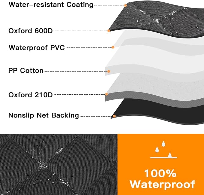 Kytely Dog Car Seat Cover XL, Heavy Duty Dog Seat Cover for Back Seat, 100% Waterproof Nonslip Hammock for Car with Side Flap, Scratch Proof Pet Back Seat Covers - Image 4