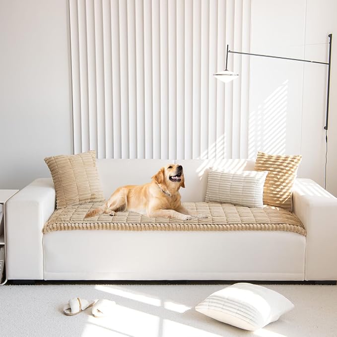 Pet Couch Covers Protector for Dogs Sofa Slipcovers Washable Cushion Cover | Non slip,scratch-proof furniture protector fits I-shape armchair,loveseat,recliner,sectional sofa pads(brown,27in*59in) - Image 6