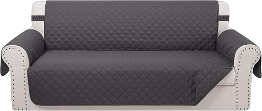Reversible Oversized Sofa Covers, XL Sofa, Dark Grey/Dark Grey by LuxshareHome